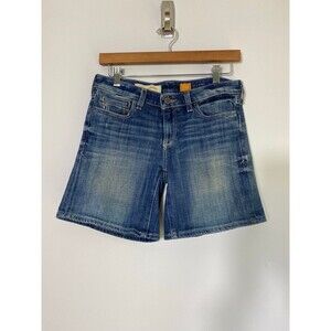 Anthro Pilcro and the Letterpress High Rise Midi Denim Shorts Size 25